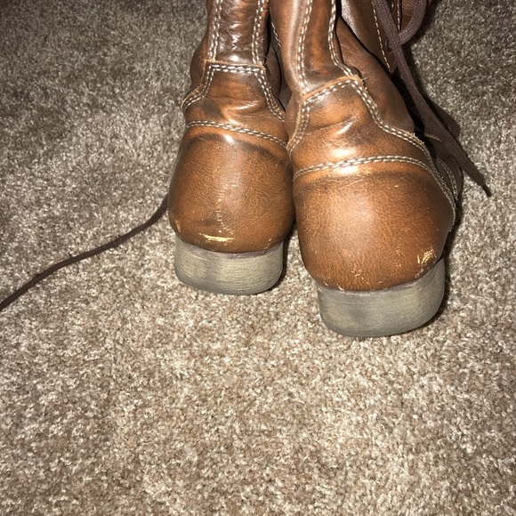 Steve Madden Brown Combat Boots - Picture 6 of 7